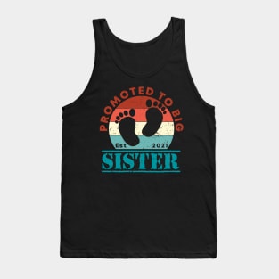 Vintage Promoted to Big Sister 2021 new Sister gift Big Sister Tank Top